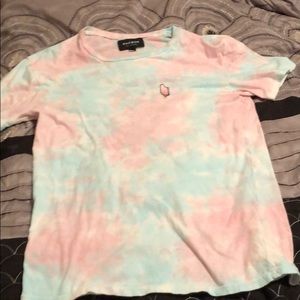 Blue and pink tie-dye shirt